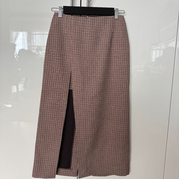 MAJE Made In France Houndstooth Midi Skirt, size 36 - Picture 3 of 5